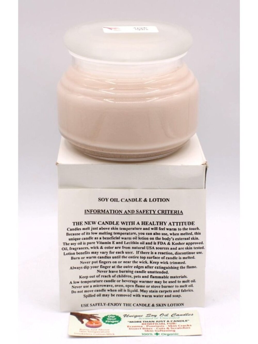 Apple Spice Soy Oil Candle & Lotion Vit E Lecithin Low Temp Melt Skin Softening